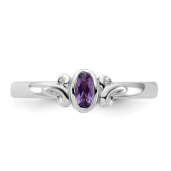 Sterling Silver Stackable Expressions Amethyst Ring