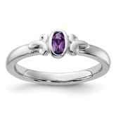 Sterling Silver Stackable Expressions Amethyst Ring