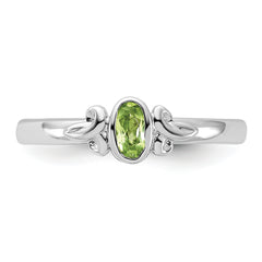 Sterling Silver Stackable Expressions Peridot Ring