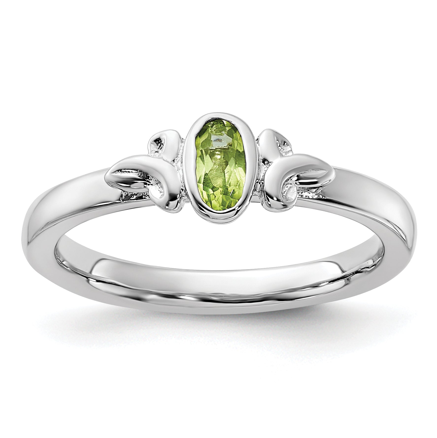 Sterling Silver Stackable Expressions Peridot Ring