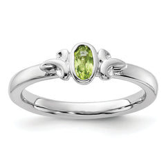 Sterling Silver Stackable Expressions Peridot Ring