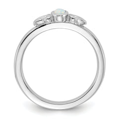 Sterling Silver Stackable Expressions Created Opal Ring