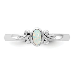 Sterling Silver Stackable Expressions Created Opal Ring