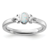 Sterling Silver Stackable Expressions Created Opal Ring