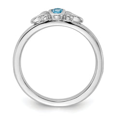 Sterling Silver Stackable Expressions Blue Topaz Ring