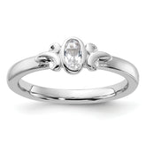 Sterling Silver Stackable Expressions Created White Sapphire Ring