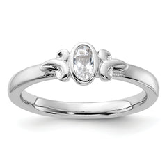 Sterling Silver Stackable Expressions Created White Sapphire Ring