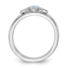 Sterling Silver Stackable Expressions Aquamarine Ring