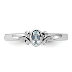 Sterling Silver Stackable Expressions Aquamarine Ring