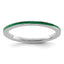Sterling Silver Stackable Expressions Green Enameled 1.5mm Ring