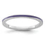 Sterling Silver Stackable Expressions Purple Enameled 1.5mm Ring