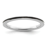Sterling Silver Stackable Expressions Black Enameled 1.5mm Ring