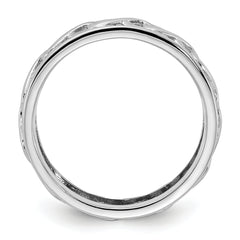 Sterling Silver Stackable Expressions Carved Band Ring