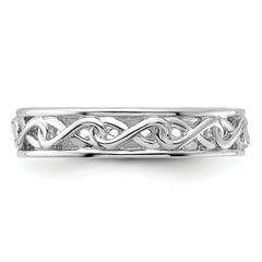 Sterling Silver Stackable Expressions Carved Band Ring