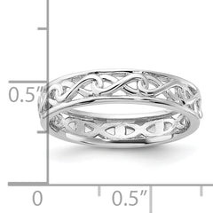 Sterling Silver Stackable Expressions Carved Band Ring