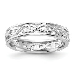Sterling Silver Stackable Expressions Carved Band Ring