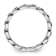 Sterling Silver Stackable Expressions Garnet Ring