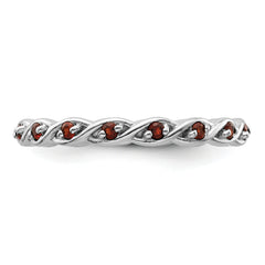 Sterling Silver Stackable Expressions Garnet Ring