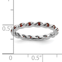 Sterling Silver Stackable Expressions Garnet Ring