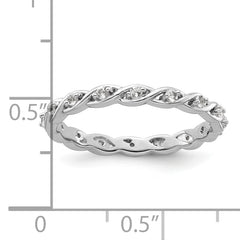 Sterling Silver Stackable Expressions White Topaz Ring