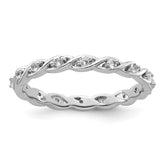 Sterling Silver Stackable Expressions White Topaz Ring