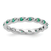 Sterling Silver Stackable Expressions Created Emerald Ring