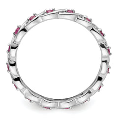 Sterling Silver Stackable Expressions Created Pink Sapphire Ring