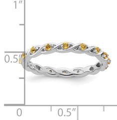 Sterling Silver Stackable Expressions Citrine Ring