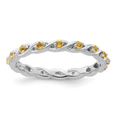 Sterling Silver Stackable Expressions Citrine Ring