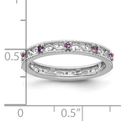 Sterling Silver Stackable Expressions Amethyst Ring