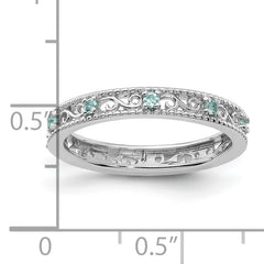 Sterling Silver Stackable Expressions Aquamarine Ring