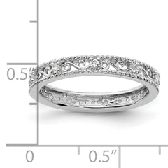 Sterling Silver Stackable Expressions White Topaz Ring