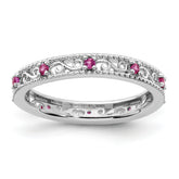Sterling Silver Stackable Expressions Created Ruby Ring