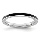 Sterling Silver Stackable Expressions Black Enameled 2.25mm Ring