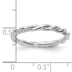 Sterling Silver Stackable Expressions Rhodium-plated Twist Ring