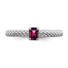 Sterling Silver Stackable Expressions Created Ruby Single Stone Ring