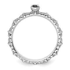 Sterling Silver Stackable Expressions Created Sapphire Single Stone Ring
