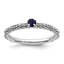 Sterling Silver Stackable Expressions Created Sapphire Single Stone Ring