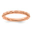 Sterling Silver Stackable Expressions Pink-plated Textured Ring