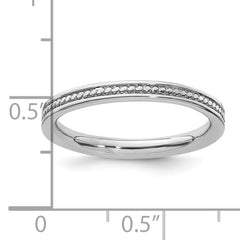 Sterling Silver Stackable Expressions Rhodium Channeled Ring