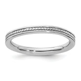 Sterling Silver Stackable Expressions Rhodium Channeled Ring