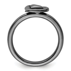 Sterling Silver Stackable Expressions Black-plated Heart Ring