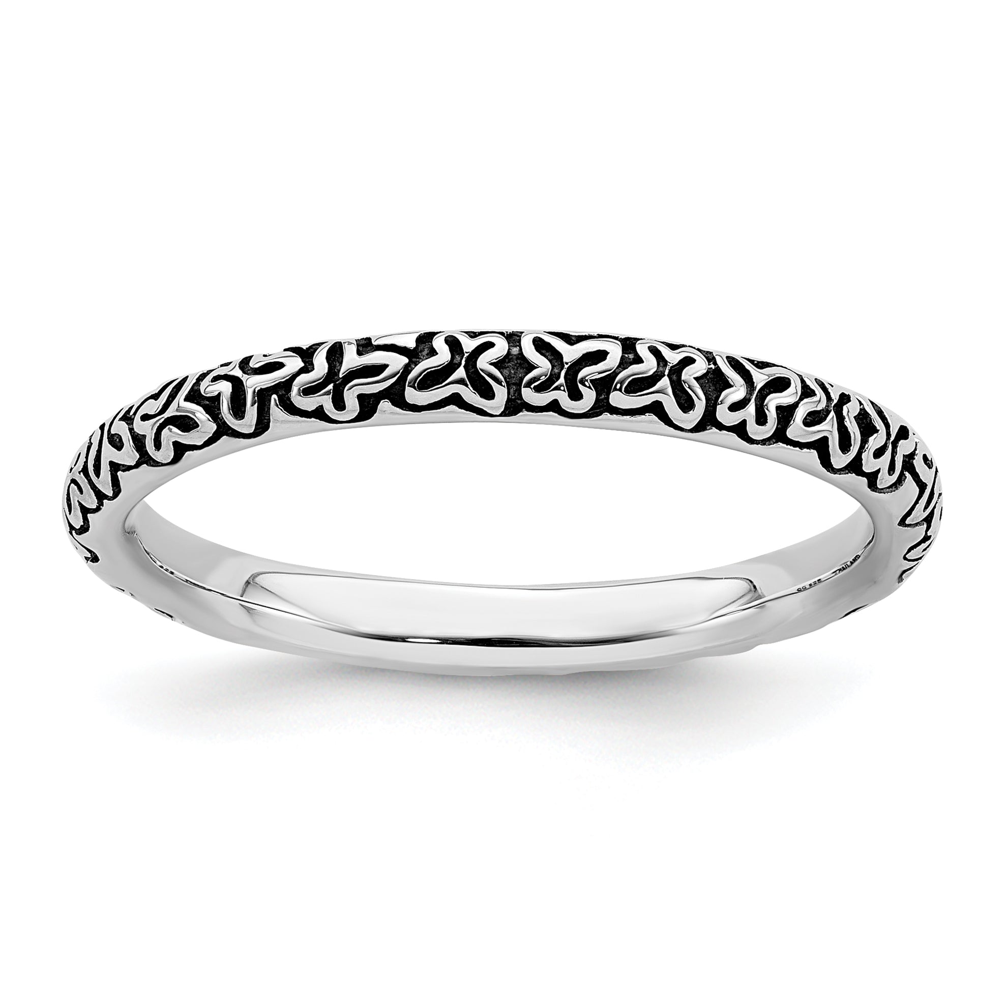 Sterling Silver Stackable Expressions Antiqued Ring