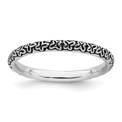 Sterling Silver Stackable Expressions Antiqued Ring