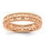 Filigree Lattice Pink-Plated Carved Stackable Band in Sterling Silver, Size 5–10 - Sophia Jewelers
