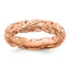 Chain Link Pink-Plated Carved Stackable Band in Sterling Silver, Size 5–10 - Sophia Jewelers