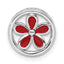 Sterling Silver Stackable Expressions Sm Red Enameled Flower Chain Slide