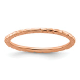 Sterling Silver Stackable Expressions Pink-plated Twisted Ring