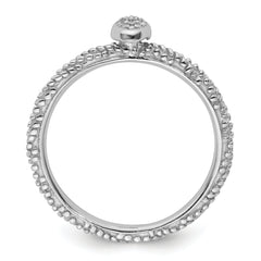 Sterling Silver Diamond Stackable Expressions Textured Ring