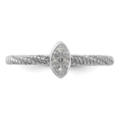 Sterling Silver Diamond Stackable Expressions Textured Ring